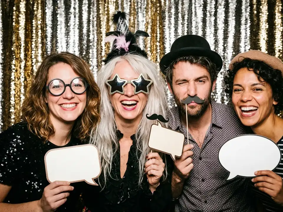 Soirée entre amis, grimaces à l'objectif