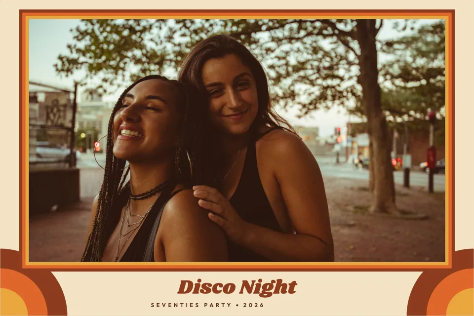 Tirage photobooth avec le cadre Disco 70