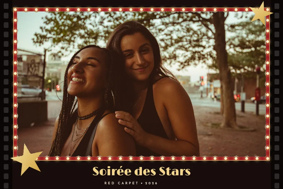 Tirage photobooth avec le cadre Hollywood