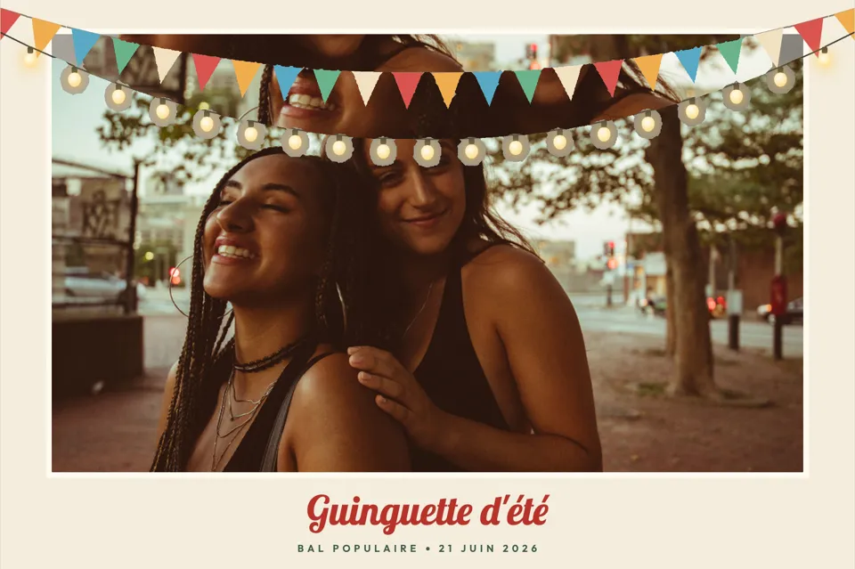 Tirage photobooth avec le cadre Guinguette